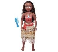 Disney Princess Moana | Jakks Pacific, Poseable Doll, with Brush for Combing her Wavy Curls, Movie-Inspired Dress, Removable Necklace with Pendant