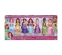 Disney Princess Party Dress Pack, Includes Ariel, Aurora, Belle, Cinderella, Jasmine, Rapunzel, and Tiana Fashion Dolls
