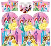 Disney Princess Party Supplies Girls Birthday Tableware Set- Princess Theme Party Decorations Serves 16