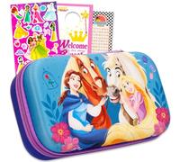 Disney Princess Pencil Case for Kids, Girls - Bundle with Pencil Holder Featuring Belle and Rapunzel Plus Stickers, More| Disney Princess School Supplies Set
