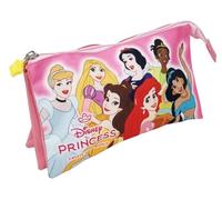 Disney Princess Pencil Case for School with 3 Compartments 22 x 12 cm Zip Closure
