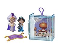 Disney Princess Perfect Pairs Jasmine Fun Aladdin Unboxing Toy with 2 Dolls Portable Display Case and Stand for Kids 3 Years and Up