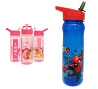 Disney Princess Personalised Sticker Water Bottle with Straw 500ml-Official