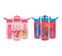 Disney Princess Personalised Sticker Water Bottle with Straw 500ml- Pink M