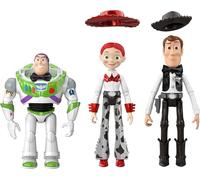 Disney Princess Pixar Toy Story 3 Pack Shiny Action Figure, Woody Buzz Lightyear & Jessie, Black Tie Hollywood Stars, 7" Scale Posable Toy