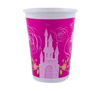 Disney Princess Plastic Castle Party Cup (Pack Of 8) Pink/white (One Size)