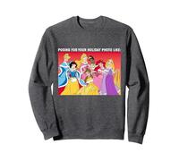 Disney Princess Posing for Holiday Photo Like Sweatshirt, Adult Unisex, Dark Heather Grey, Medium