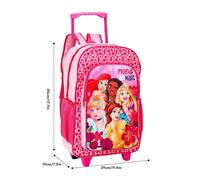 Disney Princess Premium Trolley Bags for Kids, Boys & Girls - Travel Backpack with Wheels, Large Compartment & Extendable Handle - Carry-On Luggage Suitcase for Children - For Age 3+