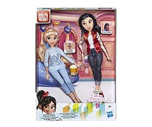 Disney Princess Ralph Breaks the Internet Movie Dolls, Cinderella and Mulan Dolls with Comfy Clothes and Accessories, E7414ES0