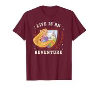 Disney Princess Rapunzel Tangled Life is an Adventure Crest T-Shirt, Men, Burgundy, X-Large