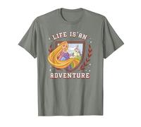Disney Princess Rapunzel Tangled Life is an Adventure Crest T-Shirt, Men, Olive Heather, XX-Large