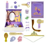 Disney Rapunzel Wooden Hair Styling Set - 22 Piece Pretend Play with Book Box Disney Multicolor