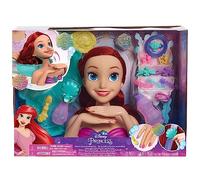Disney Princess Shimmer Spa Ariel 8-inch Styling Head, 20-pieces, Red Hair, Pretend Play, Kids Toys for Ages 3 Up by Just Play