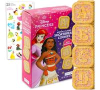 Disney Princess Shortbread Cookies Snack Box (6oz) - Pantry Birthday Party Favors Cookie Pack Bundle with Disney Princess Sprinkled Cookie Sweet Treats and Stickers | Kids Snacks for School Lunch