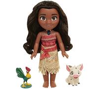 Disney Princess Singing Moana and Friends Feature Doll, 15” / 23cm Tall Doll Sings ‘How Far I’ll Go’ and Her Necklace Magically Lights Up, Includes Pua Pig and Rooster Heihei