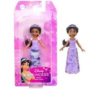 Mattel Disney Princess Jasmine Posable Small Doll, 3.5-Inch Collectible Figure in Purple Shiny Outfit, Inspired by Aladdin Movie