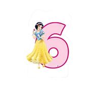 Disney Princess Snow White 6Th Birthday Candle White/pink/yellow (One Size)