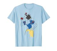 Disney Princess Snow White Apple Glitter T-Shirt, Men, Baby Blue, Medium