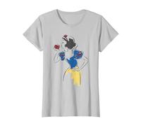 Disney Princess Snow White Apple Glitter T-Shirt, Women, Silver Grey, X-Small