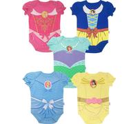 Disney Princess Snow White Belle Aurora Infant Baby Girls 5 Pack Bodysuits Aurora, Snow White, Ariel, Cinderella, Belle 24 Months