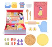 Disney Princess Snow White Wooden Baking Set - Pretend Play Kitchen Toy for Kids - Includes Book Box, Rolling Pin, Pie, Bowl, Spoon & Oven Mitt - Imaginative Role Play Gift - Ages 3+