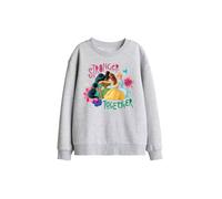 Disney Princess Stronger Together With Jasmine, Tiana, Belle Kids Sweat in Light Grey | Size: 9-11 Years Disney Light Grey 9-11 Years