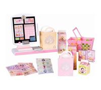Disney Princess Stylin' Self-Checkout Register, Official Style Collection by Jakks Pacific, Pink Register with Interactive Buttons & Sounds, 20+ Pretend Grocery Items, "Scan" Your Items & Go!
