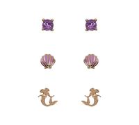 Disney Princess The Little Mermaid Purple & Gold Trio Earring Set NEW