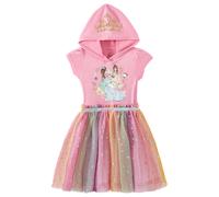 Disney Princess Tiana Belle Cinderella Girls Cosplay Hooded Tulle Dress for Toddler and Big Kids