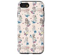 Disney Princess Tiana Belle Jasmine Ariel Sketch Floral Pink Case for iPhone SE (2020) / 7 / 8