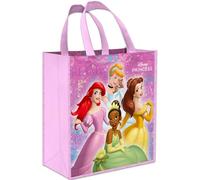 Disney Princess Tote Bag - Accessories Set with 15" Grocery Bag Featuring Ariel, Cinderella, Belle, Tiana, More | Double-Sided Disney Princess Reusable Bags Medium