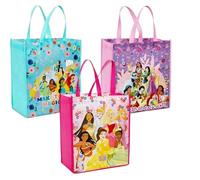 Disney Princess Tote Bag Bundle - 3 Grocery Bags Featuring Ariel, Belle, Cinderella, Moana, Rapunzel, Tiana, | Disney Princess Reusable Bags