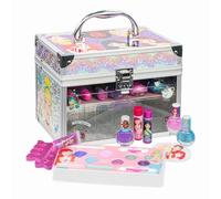 Disney Princess - Townley Girl Train Case Cosmetic Makeup Set Includes Lip Gloss, Eye Shimmer, Brush, Nail Polish, Accessories & more! for Girls, Ages 3+ perfect for Parties, Sleepovers & Makeovers