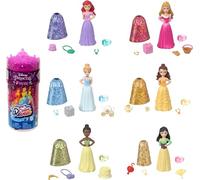 Mattel Disney Princess Toys, Royal Color Reveal Doll with 6 Unboxing Surprises, Party Series with Celebration Accessories, Only 1 character included, HMK83
