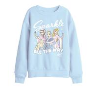 Disney Princess Unisex Kids Disney Princess Sparkle All the Way Kids Sweatshirt, Light Blue Sweatshirt