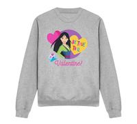 Disney Princess Valentine's Day Be True To You With Mulan Sweatshirt Light Grey | Size: Medium Disney Princess Light Grey M