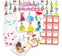 Disney Princess Valentine's Day Classroom Gift Exchange - 24 Student Bundle with Princess Temporary Tattoos, Goodie Bags, To/From Stickers for School