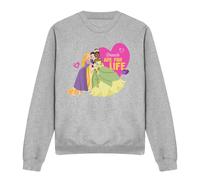 Disney Princess Valentine's Day Friends Are For Life Sweatshirt Light Grey | Size: Medium Disney Princess Light Grey M