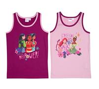 Disney Princess Vest for Girls, Tank Top, Underwear, Purple/Pink (Pack of 2), multicoloured, 122/128 cm