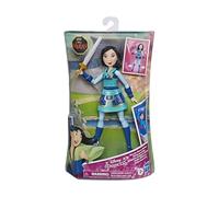 Disney Princess Warrior Moves Mulan Doll with Sword-Swinging Action, Warrior Outfit Mulan Fashion Doll Toy for Children, Blue, E8628