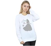 Disney Princess Women's Belle Christmas Silhouette Sweatshirt in White | Size: 2XL Disney Princess White 2XL