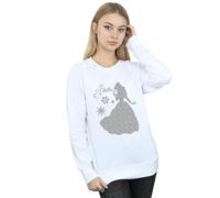 Disney Princess Women's Belle Christmas Silhouette Sweatshirt in White | Size: Medium Disney Princess White M