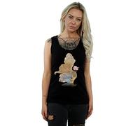 Disney Princess Women's Belle Filled Silhouette Vest Small Black