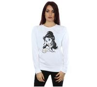 Disney Princess Women's Belle Sparkle Sweatshirt in White | Size: Large Disney Princess White L