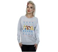 Disney Princess Women's Christmas Faces Sweatshirt in Grey | Size: XS Disney Princess Grey XS