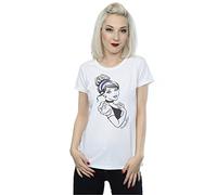 Disney Princess Women's Cinderella Glitter T-Shirt Large White