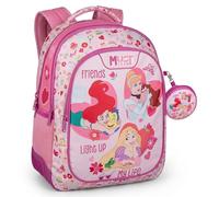 Disney Princesses Backpack for Elementary School with 3-Compartments | Girls' Daypack for Travel & Everyday Use | Padded Reflective Straps & Side Water Bottle Pockets