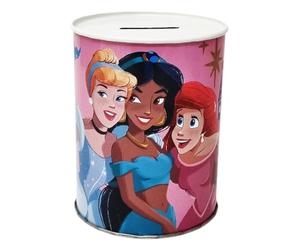 Disney Princesses Cinderella Ariel Jasmine Metal Money Box Tin Can Not Open, 11 x 9 cm