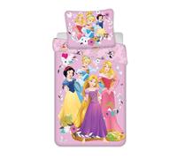 Disney Princesses European Size Single Cotton Duvet Cover And Pillowcase Set - Pink/Multi