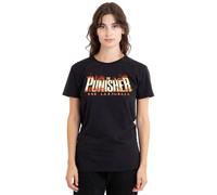Disney Punisher One Last Kill Burning Logo Ladies T-Shirt, Black, Medium